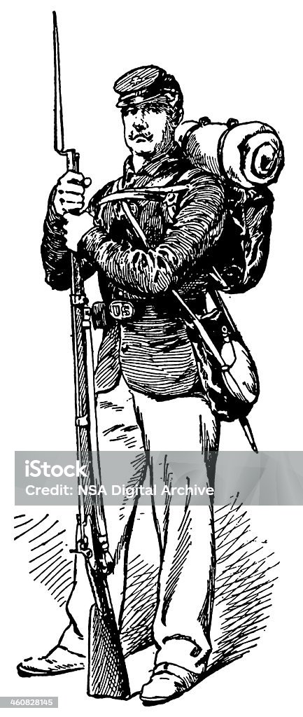 Soldado da União - Ilustração de Guerra Civil Americana royalty-free