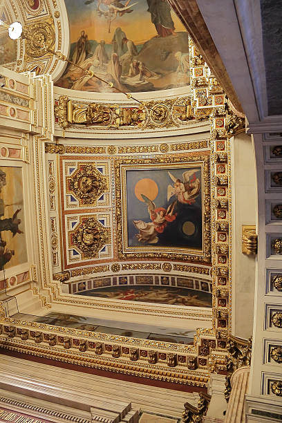 rosyjski ekonomii głównego nurtu wnętrza katedra temple - cathedral st petersburg indoors fresco zdjęcia i obrazy z banku zdjęć