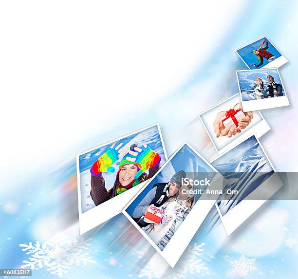 Flying Pictures Collage Stock Photo - Download Image Now - Abstract, Activity, Adult