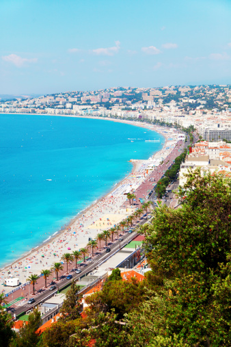 Nice, French Riviera viewed from the high Castle Hill