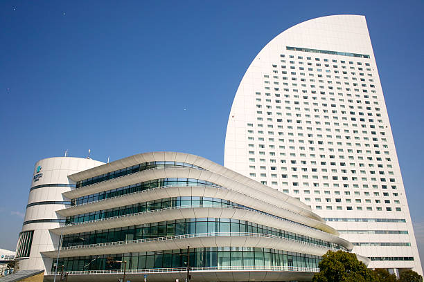 Yokohama city , Japan - March 16,2013:Yokohama ground InterContinental Hotel is the building which imagined the sail of the sailboat. And the conference hall institution used as a hall of many international conferences is also put side by side. 