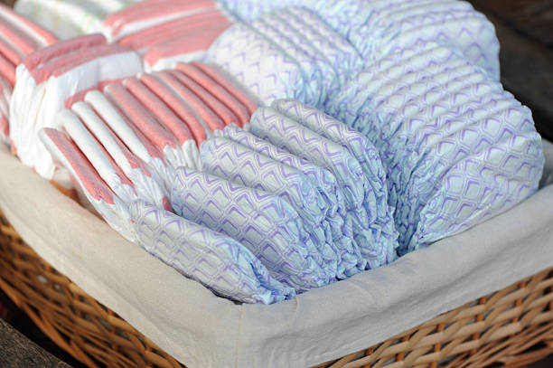 Basket of diapers stock photo