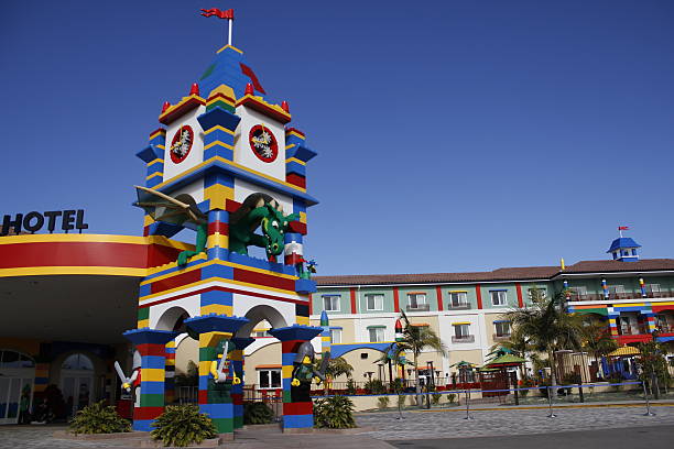 San Diego, CA, USA - December 29th, 2013: The Legoland hotel outside of the Legoland California theme park located in San Diego, California. Photo taken from outside of the park in the parking lot.