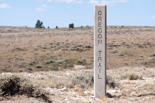Oregon Trail marker located in Wyoming.