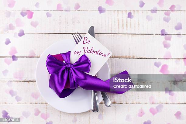 Valentines Table Setting Stock Photo - Download Image Now - Arranging, Celebration, Cultures