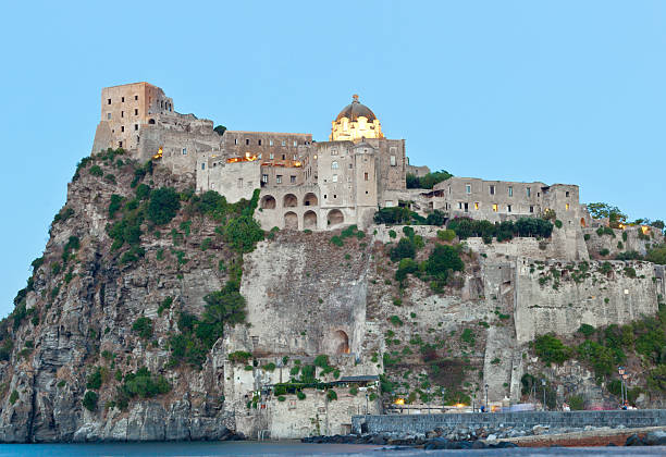 Aragonese Castle in Ischia island by night