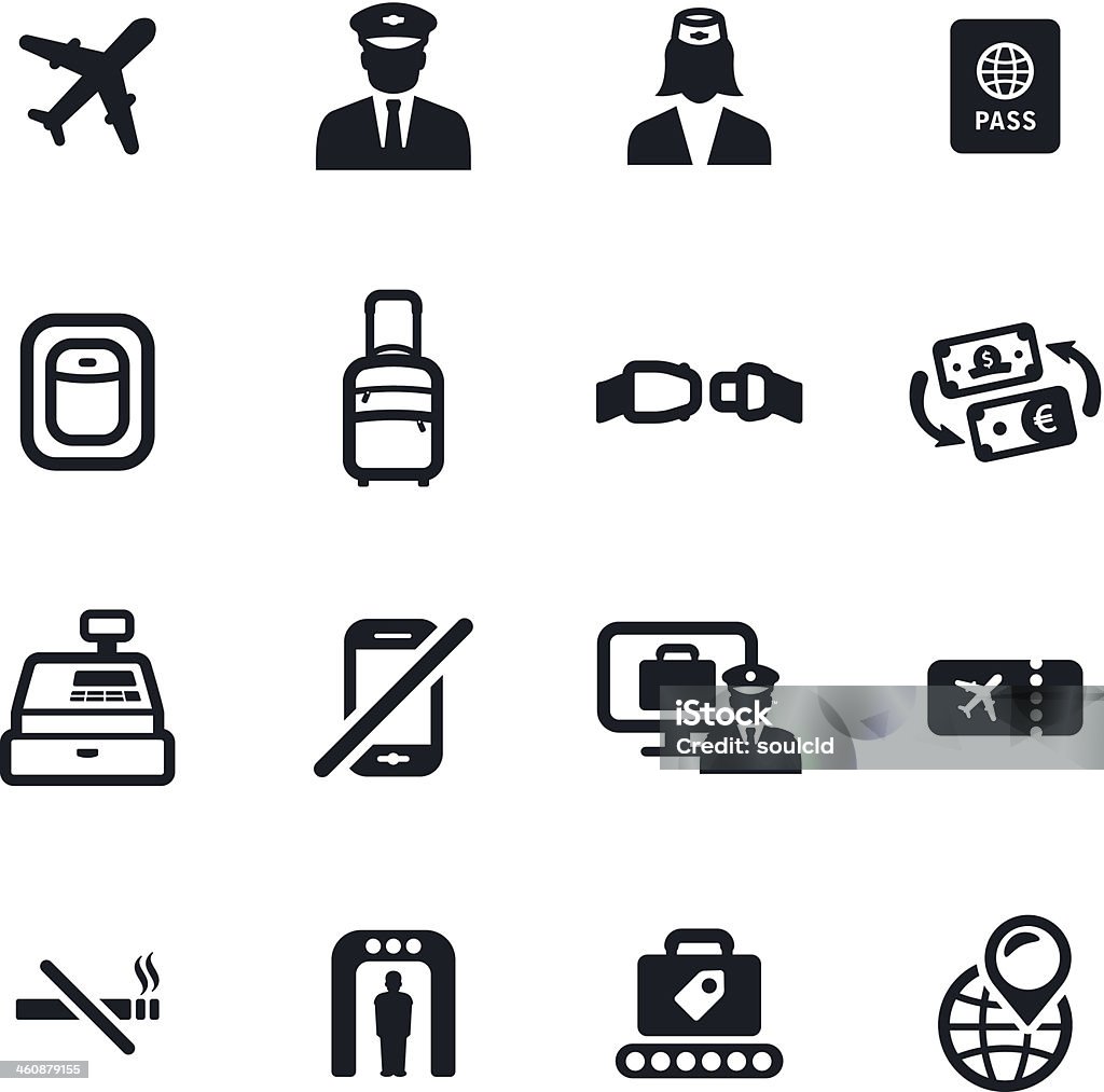 Flug-Symbole - Lizenzfrei Icon Vektorgrafik