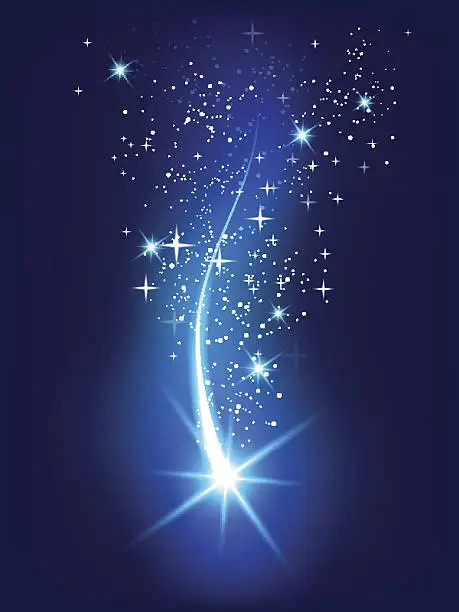 Vector illustration of Glowing falling star