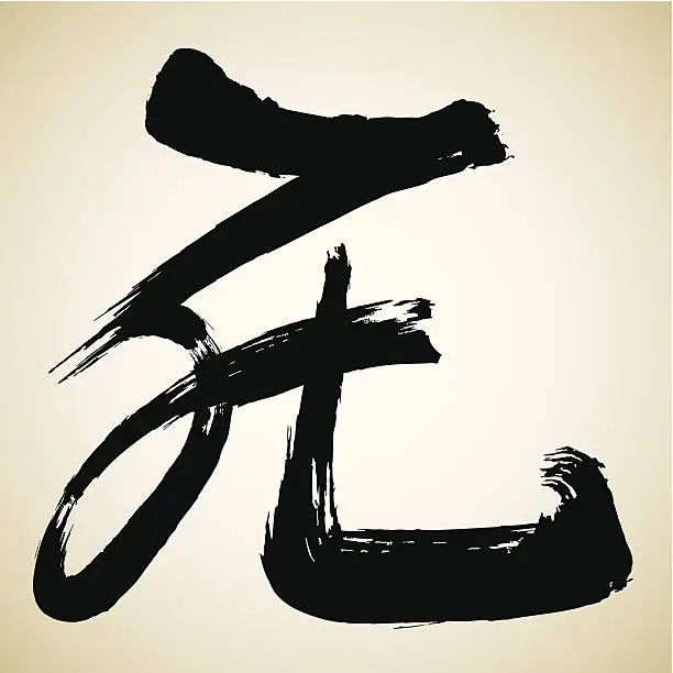 Vector illustration of Die | Chinese Calligraphy Series