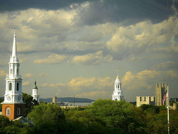 istock Skyline and Storm Clouds over New Haven Connecticut 460898595