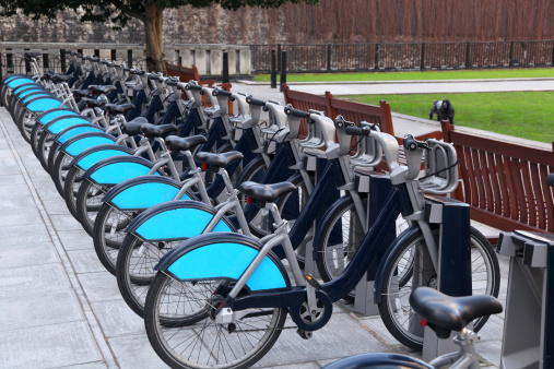 London with bicycles docks stations, England