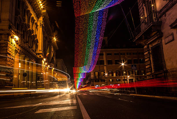 via del corso um natale - buio imagens e fotografias de stock