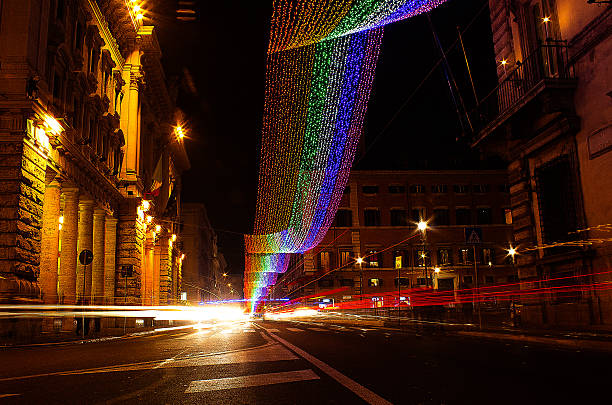 via del corso - buio imagens e fotografias de stock