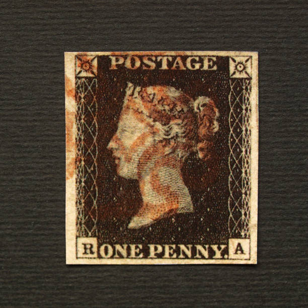 penny black - one pence coin coin british coin uk foto e immagini stock