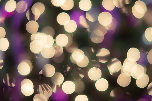Holiday background with blurred lights stock photo