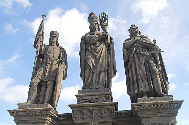 Czech patron saints - St. Wenceslas on the left, St. Norbert in the center and St. Sigismund right.1853. Author Josef Max.