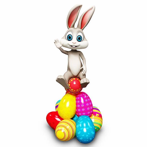 istock happy bunny on pile of eggs 460915673