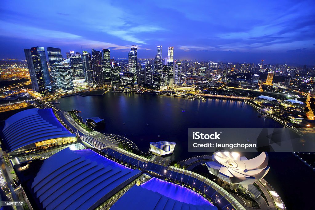 Singapore city at night Architecture Stock Photo