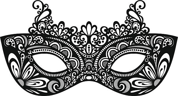 Beautiful Masquerade Mask (Vector) Beautiful Masquerade Mask (Vector), Patterned design painted masquerade masks stock illustrations