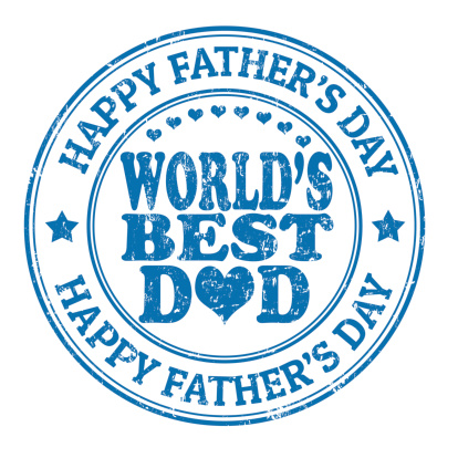 Happy father's day grunge rubber stamp on white