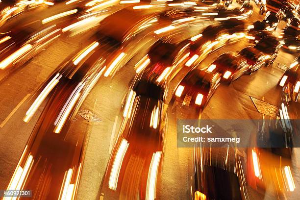 Traffic Jam Stock Photo - Download Image Now - Horizontal, Motion, Night