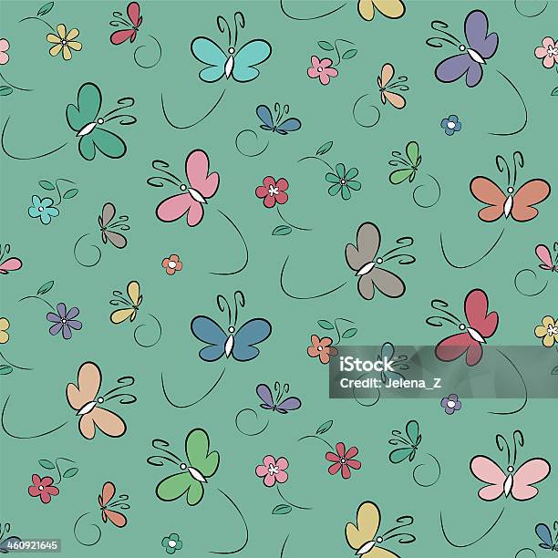 Butterflies And Flowers Backgorund Stock Illustration - Download Image Now - Animal Markings, Beauty, Beauty In Nature