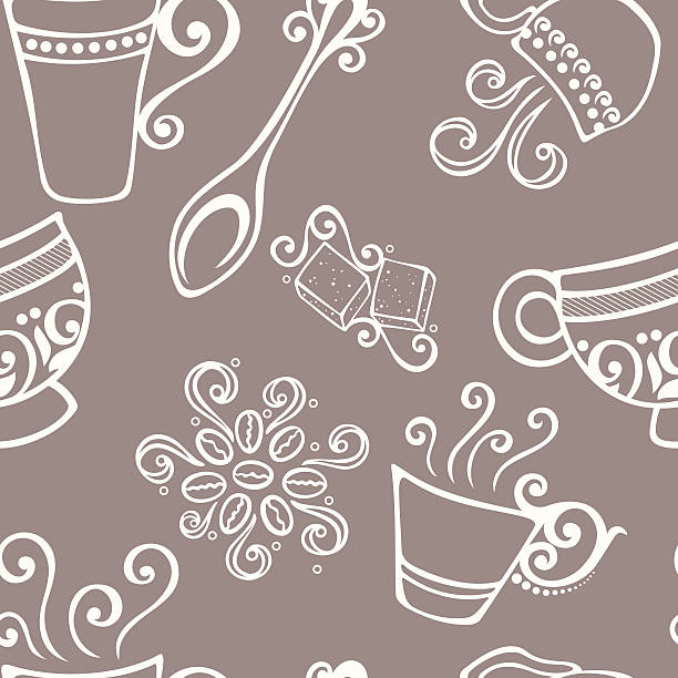 illustrations, cliparts, dessins animés et icônes de motif sans couture avec des tasses de café (vecteur) - coffee coffee cup love cappuccino