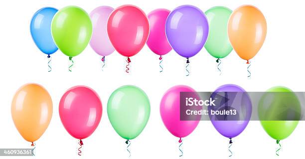 Voar Balões Isoladas - Fotografias de stock e mais imagens de Balão de ar quente - Balão de ar quente, Figura para recortar, Soprar