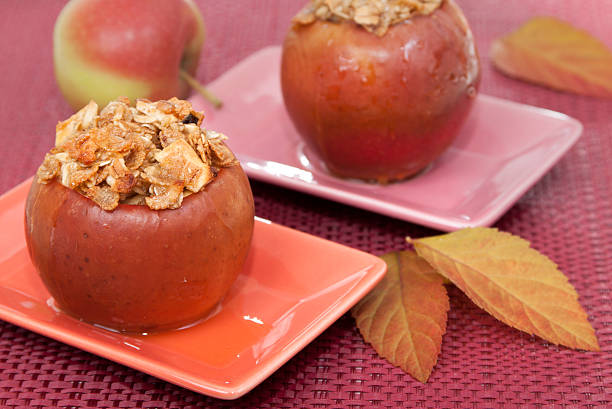 istock Baked apples stuffed with muesli. 460936981
