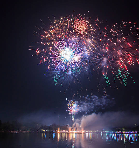 istock Colorful fireworks in the night sky 460944049