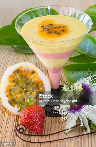 Passion Fruit And Strawberry Mousse Stock Photo - Download Image Now - Berry Fruit, Close-up, Decoration