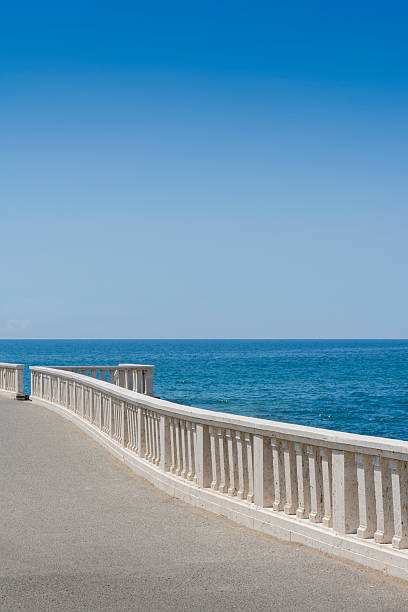 Picture of promenade in Rosignano Solvay (Italy) in a clear summer day