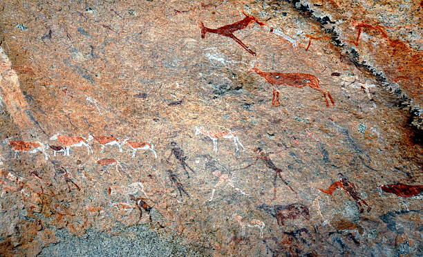 istock White lady wall paintings in Brandberg,Namibia 460972543