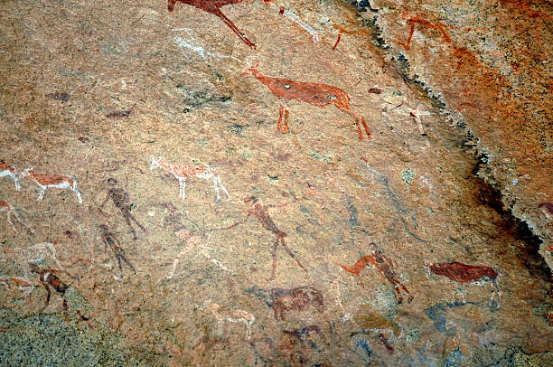 istock White lady wall paintings in Brandberg,Namibia 460972547