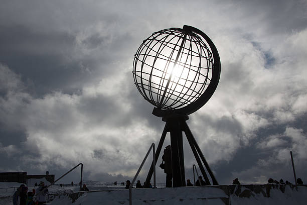 istock Sign of North Cape in winter against dramatic sky 460984743