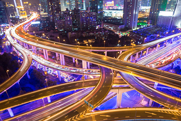 istock Defocused Highway at Night in Shanghai 461017599
