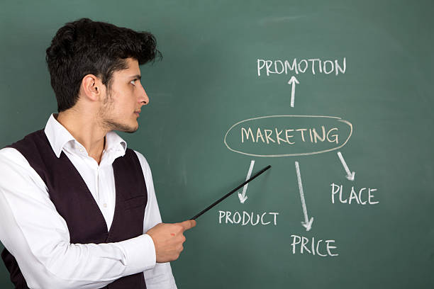 istock Businessman Showing Marketing Plan on Blackboard 461027699