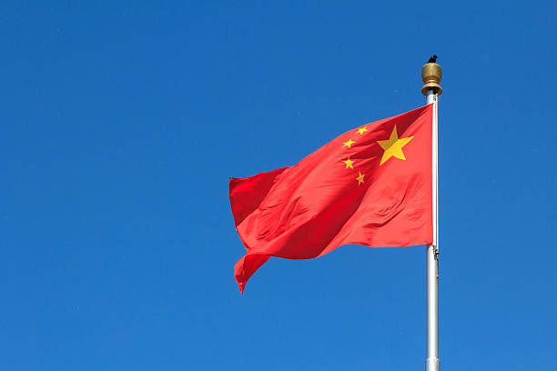 bandeira nacional chinês - chinese flag imagens e fotografias de stock