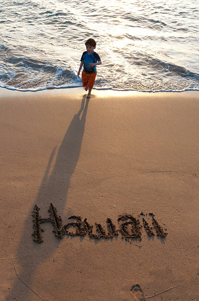 istock Young boy running on an Hawaiian beach. 461038685