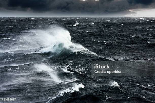 Gale Stock Photo - Download Image Now - Wave - Water, Rough, Sea