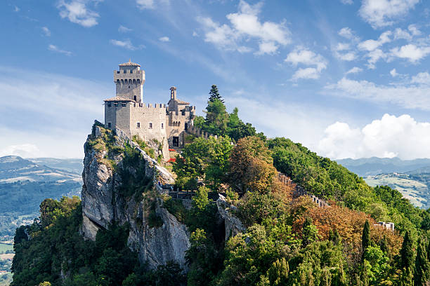San Marino second tower: the Cesta or Fratta stock photo