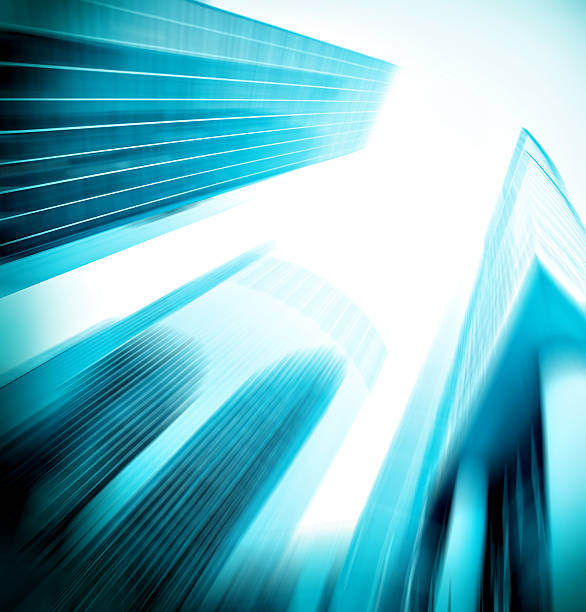 istock low angle view to blue contemporary glass skyscraprs 461060981