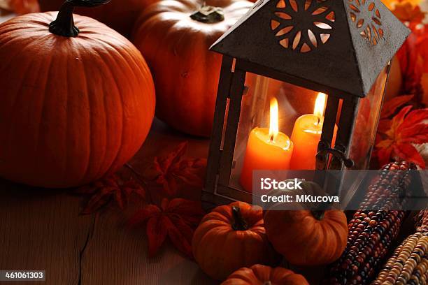 Autumn Still Life Stock Photo - Download Image Now - Autumn, Candle, Celebration Event