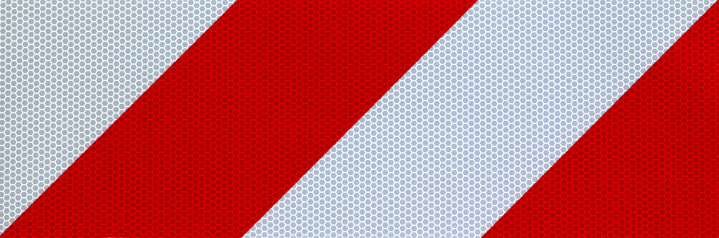 red and white striped reflector