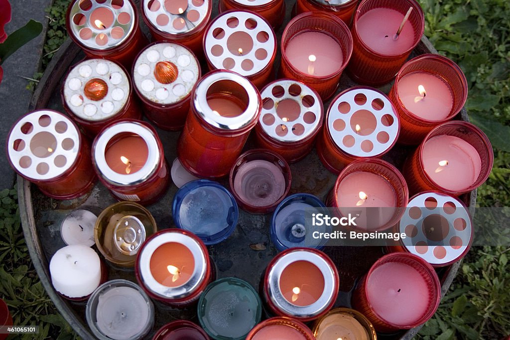 Funeral candles Funeral candles, All saint in Milan - Italy Candle Stock Photo