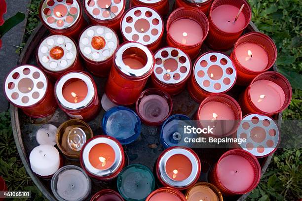 Funeral Candles Stock Photo - Download Image Now - Candle, Catholicism, Cemetery