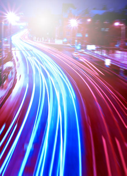 istock Beautiful night city in motion 461067125
