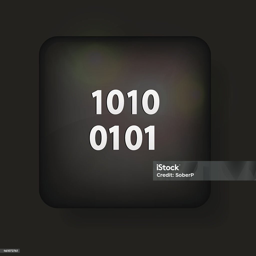 Вектор Двоичный код значок на черном.  Eps10 - Векторная графика Абстрактный роялти-фри