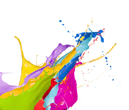Colored splashes isolated on white background