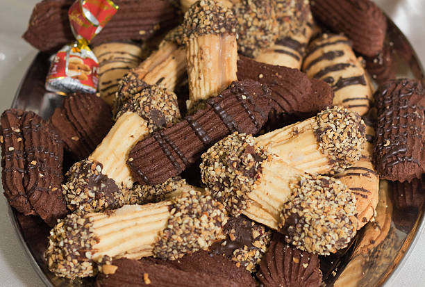 istock Festive cookies with chocolate cream 461075311